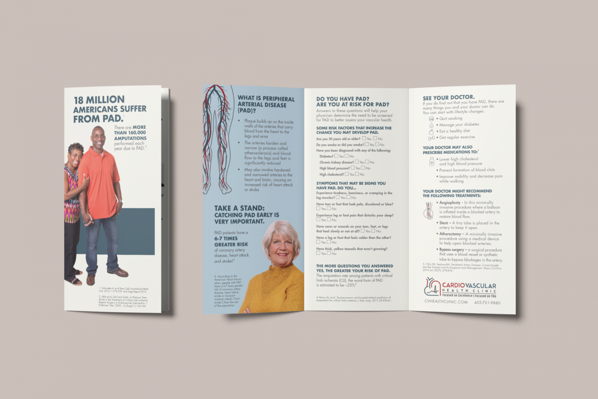 Cardiovascular Health Clinic Trifold Mockup